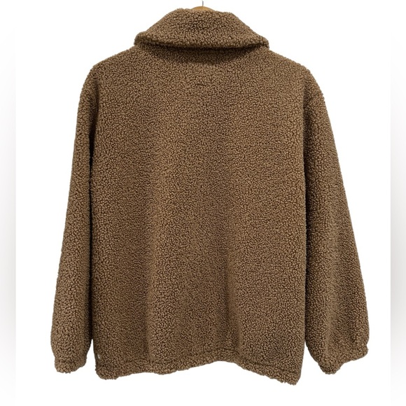 Athleta Girl Teddy Fleece Full Zip Jacket Coat in Woods Khaki - XL/14 - Picture 3 of 11
